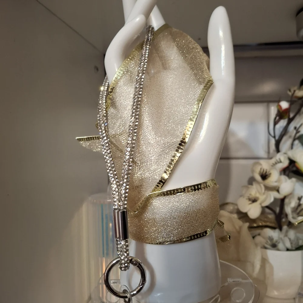 Phone Wristlet Strap For Phone with Sparkling Silver New